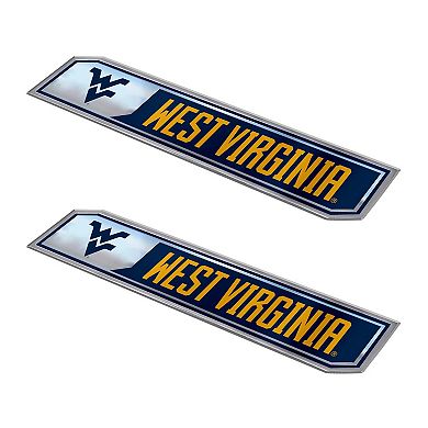 Logo Brands West Virginia Mountaineers 2-Pack Embossed Truck Emblem Set