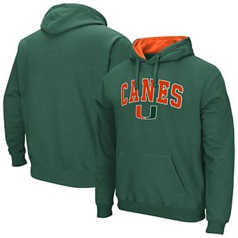 Men's Colosseum Green Miami Hurricanes Rally Cry Fleece Hoodie