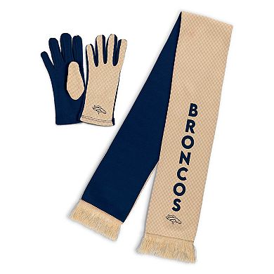 Women's WEAR by Erin Andrews Denver Broncos Tonal Microcheck Scarf & Glove Set