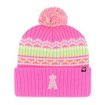 Youth '47 Pink Los Angeles Angels Polar Vortex Cuffed Knit Hat with Pom