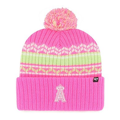 Youth '47 Pink Los Angeles Angels Polar Vortex Cuffed Knit Hat with Pom