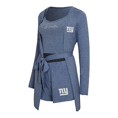 "Women's Concepts Sport Heather Royal New York Giants Rigor Tank, Short & Robe Set"