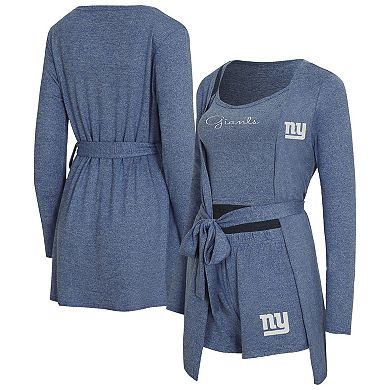"Women's Concepts Sport Heather Royal New York Giants Rigor Tank, Short & Robe Set"