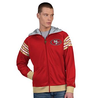 Men's Pro Player Scarlet/Gold San Francisco 49ers Helmet Full-Zip Hooded Track Jacket