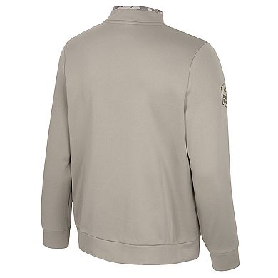 Men's Colosseum Oatmeal Notre Dame Fighting Irish Operation Hat Trick Battalion Quarter-Zip Pullover