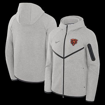 Men's Nike Heather Gray Chicago Bears Tech Fleece Full-Zip Windrunner Hoodie