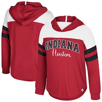 Girls Youth Colosseum Crimson Indiana Hoosiers Reflection Hoodie Long Sleeve T-Shirt