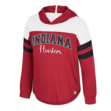 Girls Youth Colosseum Crimson Indiana Hoosiers Reflection Hoodie Long Sleeve T-Shirt