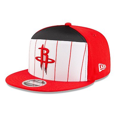 Men's New Era White/Red Houston Rockets 2025 NBA Tip Off Split Panel 9FIFTY Snapback Hat
