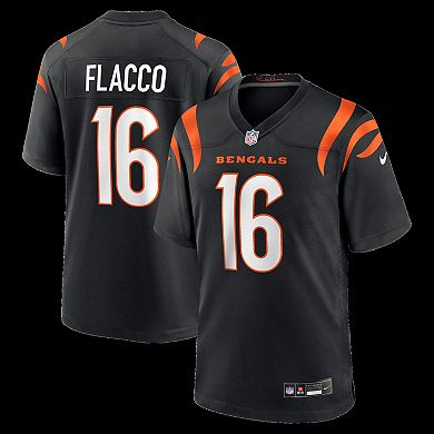 Men's Nike Joe Flacco Black Cincinnati Bengals Team Game Jersey