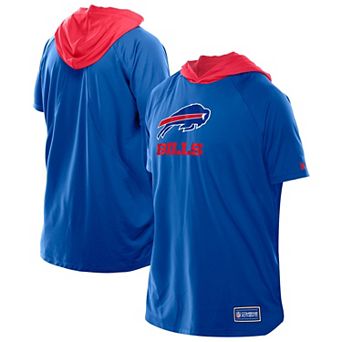 Men's New Era Royal Buffalo Bills Combine Authentic Hooded Raglan Short-Sleeve T-Shirt