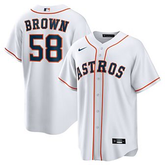Men's Nike Hunter Brown White Houston Astros Home Replica Jersey