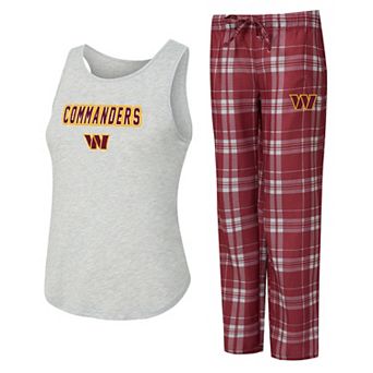 Women's Concepts Sport Heather Gray/Burgundy Washington Commanders Regulate Plaid Tank Top & Pants Sleep Set