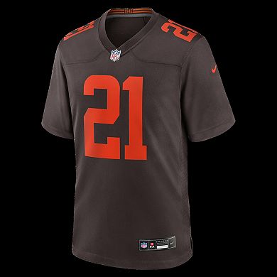 Men's Nike Denzel Ward Brown Cleveland Browns Alpha Dawg Game Jersey