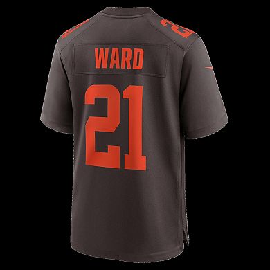 Men's Nike Denzel Ward Brown Cleveland Browns Alpha Dawg Game Jersey