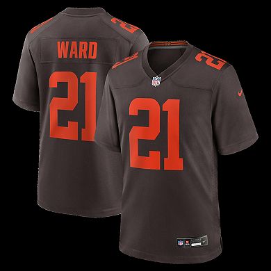 Men's Nike Denzel Ward Brown Cleveland Browns Alpha Dawg Game Jersey