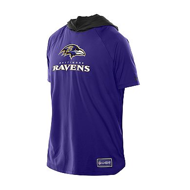 Men's New Era Purple Baltimore Ravens Combine Authentic Hooded Raglan Short-Sleeve T-Shirt