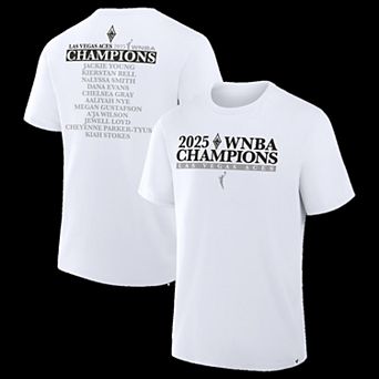 Unisex Fanatics Off White Las Vegas Aces 2025 WNBA Finals Champions Team Roster T-Shirt