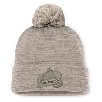 Men's Fanatics Tan Colorado Avalanche Authentic Pro Road Cuffed Knit Hat with Pom