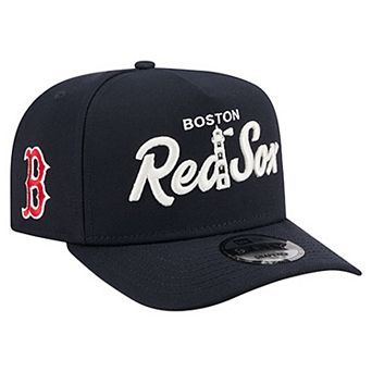 Men's New Era Navy Boston Red Sox Local Play A-Frame 9FIFTY Snapback Hat