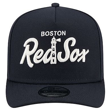 Men's New Era Navy Boston Red Sox Local Play A-Frame 9FIFTY Snapback Hat