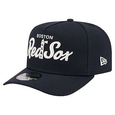 Men's New Era Navy Boston Red Sox Local Play A-Frame 9FIFTY Snapback Hat