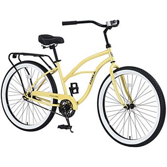 LOVMOR Women's 26 Inch Single Speed Beach Cruiser Steel Frame Wide Wheels