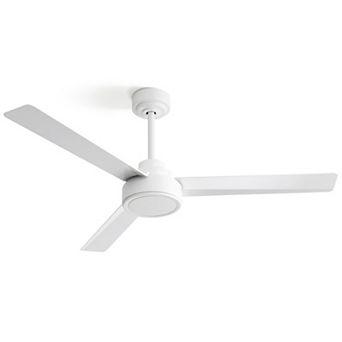 LOVMOR 52 inch Ceiling Fan No Light 3 ABS Blades 6 Speed Remote DC Motor White