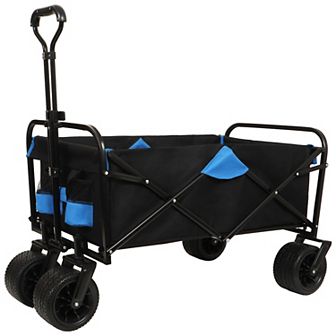 LOVMOR 400lbs Collapsible Wagon Beach Utility Cart Camping Shopping Sports Gardening