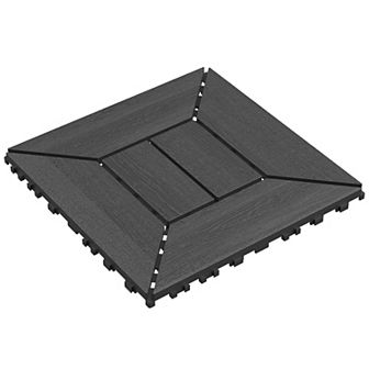 LOVMOR 44 pc 12 in New Interlocking Deck Tiles Indoor Outdoor Dark grey