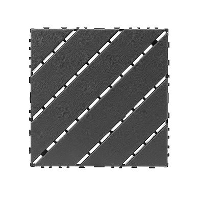 LOVMOR 44pcs 12x12in Plastic Interlocking Deck Tiles All Weather Waterproof Dark grey