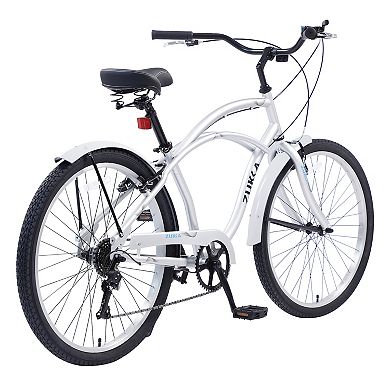 LOVMOR Men's 26 Inch Beach Cruiser Bike 7 Speed Multi Colors