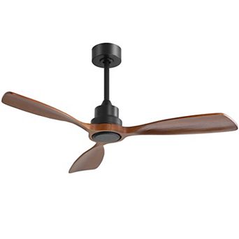 LOVMOR 48 Inch Ceiling Fan No Light 3 Wood Blades 6 Speed Remote DC Motor