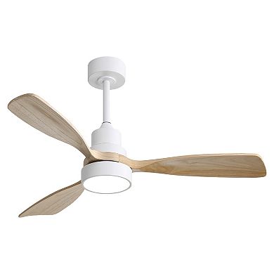 LOVMOR 48 Inch Indoor Ceiling Fan Light 3 Wood Blades Remote Reversible DC Motor