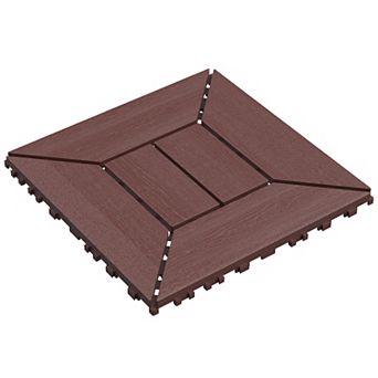 LOVMOR 44 pc 12 in New Interlocking Deck Tiles Indoor Outdoor Brown