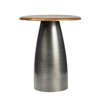 Skye 18" Modern Rustic Square Wood/Metal Accent Table