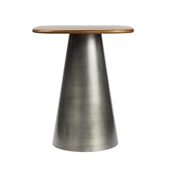 Skye 18" Modern Rustic Square Wood/Metal Accent Table