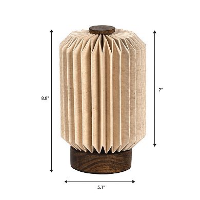 Banks Modern Minimalist Paper Pleated Column Accent LED Table Lamp