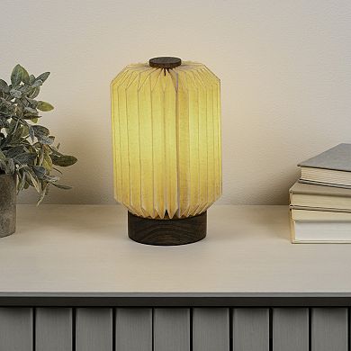 Banks Modern Minimalist Paper Pleated Column Accent LED Table Lamp