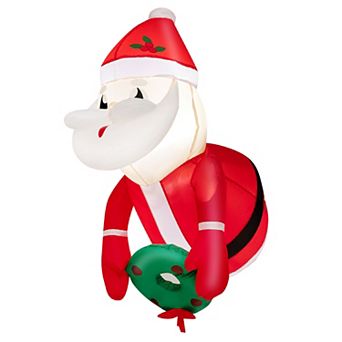 Costway 3.3FT Inflatable Christmas Santa Claus Broke Out from Window Hanging Decoration