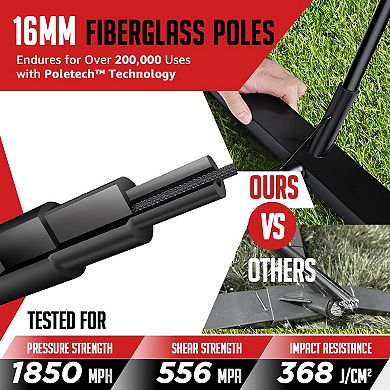 Zealfeel Adjustable Portable 12ft Volleyball Training Net Set with Carry Bag for Outdoor Practice