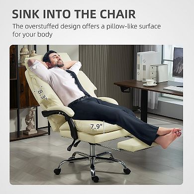 HOMCOM Overstuffed Office Chair, Reclining Computer Chair