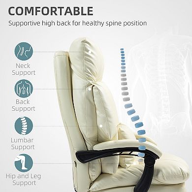 HOMCOM Overstuffed Office Chair, Reclining Computer Chair
