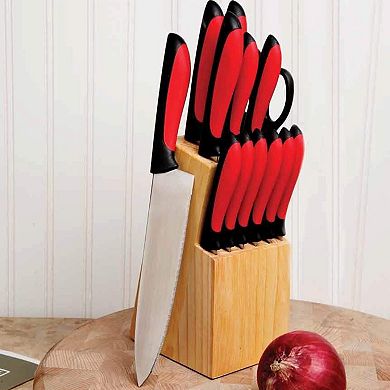 Megachef Pro 14 Piece Kitchen Knife Set in Red