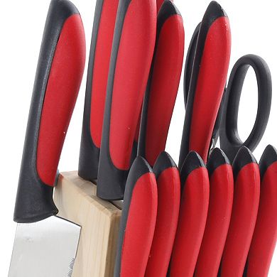 Megachef Pro 14 Piece Kitchen Knife Set in Red