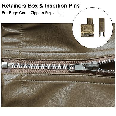 Zipper Repair Kits, Retainers Box & Insertion Pins, #3 #5 #8 #10 Metal Latch Sliders