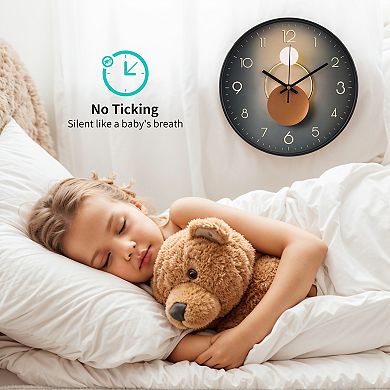 Exquisite Patterns Wall Clock, Silent Non Ticking Battery Operated Modern Clocks, 12x12x1.6 Inch