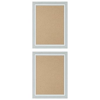 2 pc Distressed Wood Grain Photo Frame for Wall Mounting Display 6"x8"