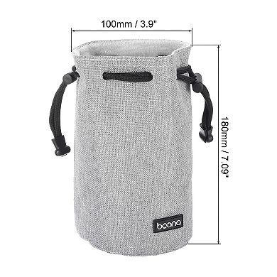 Soft Drawstring Lens Case, Cotton Pad Fleece Cloth Camera Lens Bag 7.09 x 3.9 in