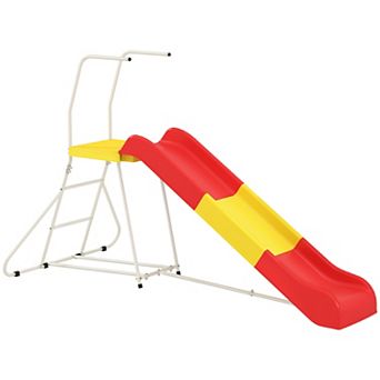 Qaba 6ft Slide for Kids, Metal Freestanding Playground Equipment